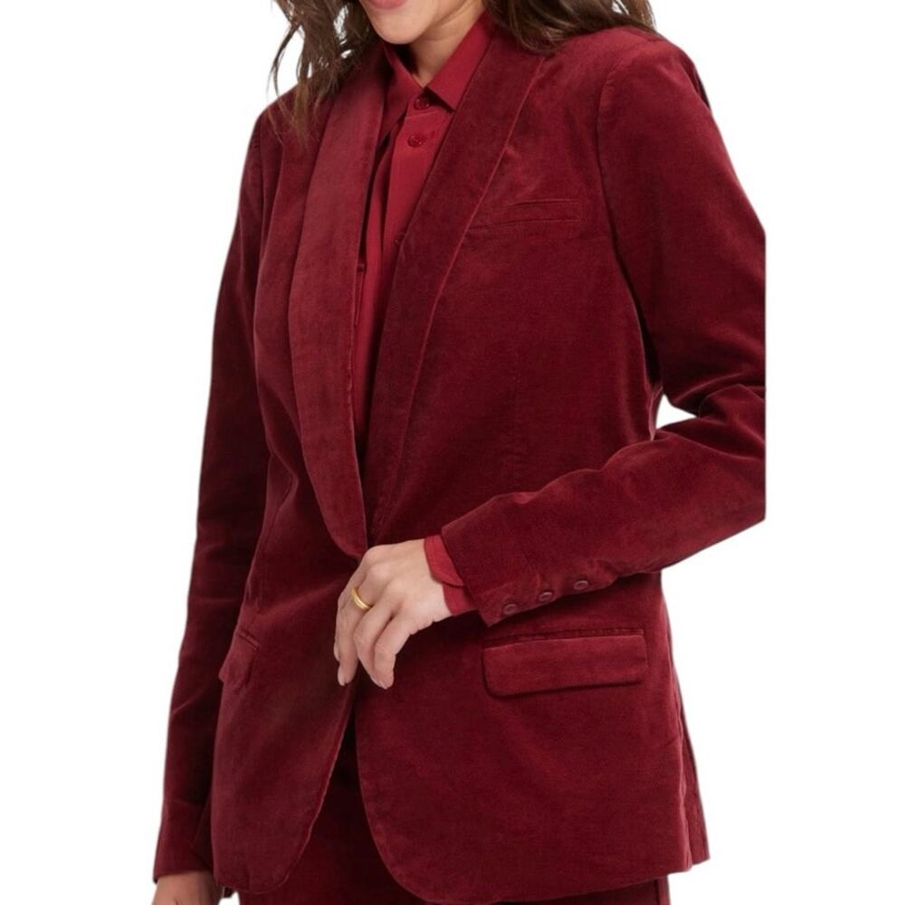 NYDJ Women Tuxedo Jacket in‎ Wild Currant Regular Fit Size Large Business Causal